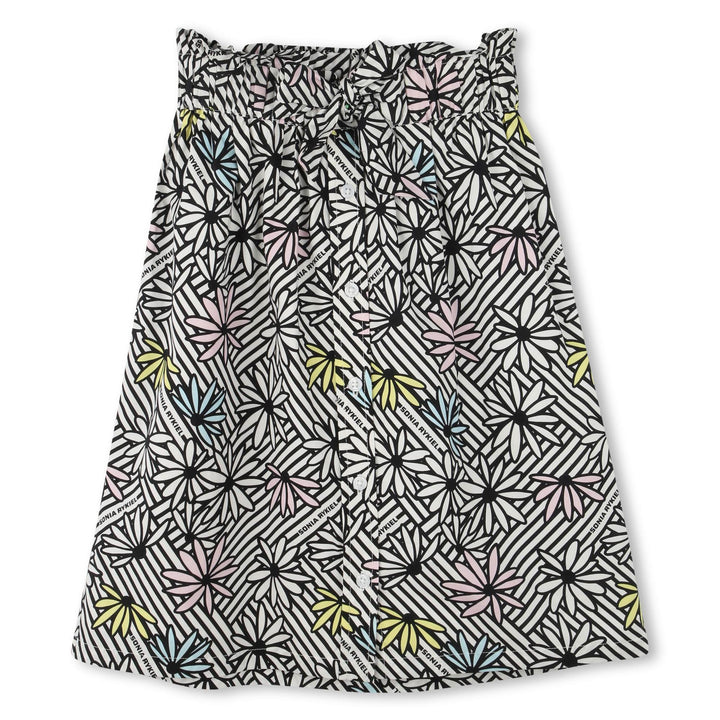 A00284-FLORAL PRINT MID SKIRT-PRINTED