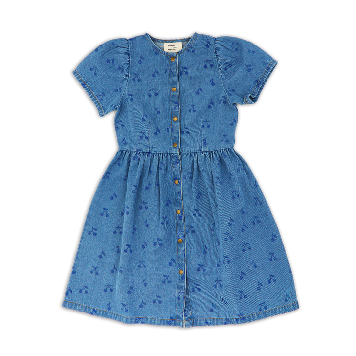A26104L ELSPETH DRESS - CHERRIES DENIM