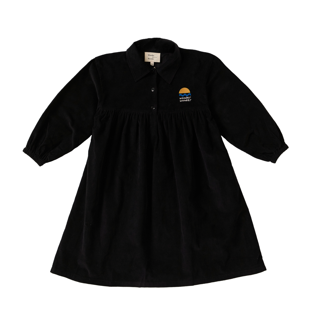 A26215 LOTTE DRESS - BLACK CORDUROY