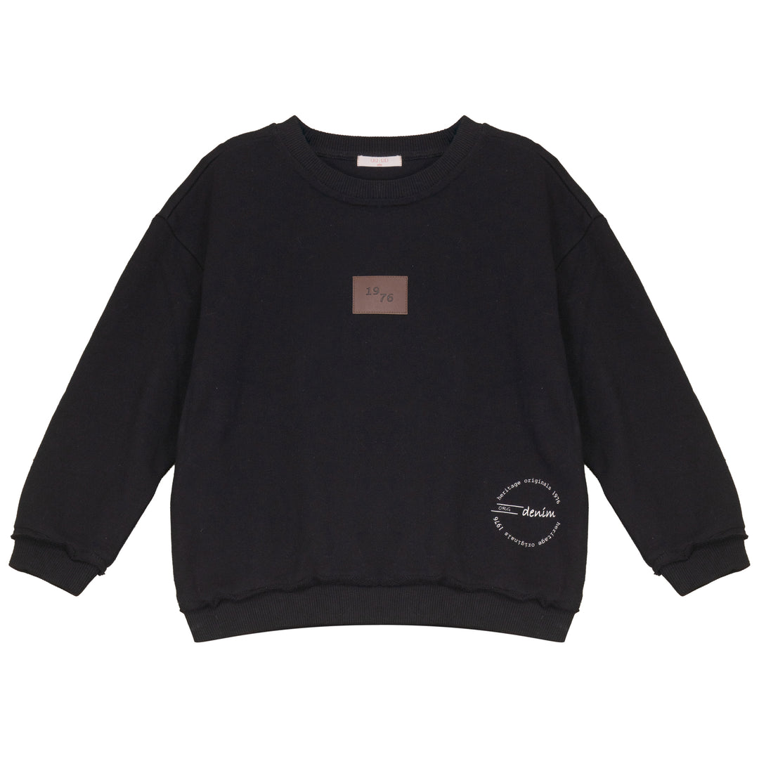 A2703BK BOY STAMP SWEATSHIRT-Black
