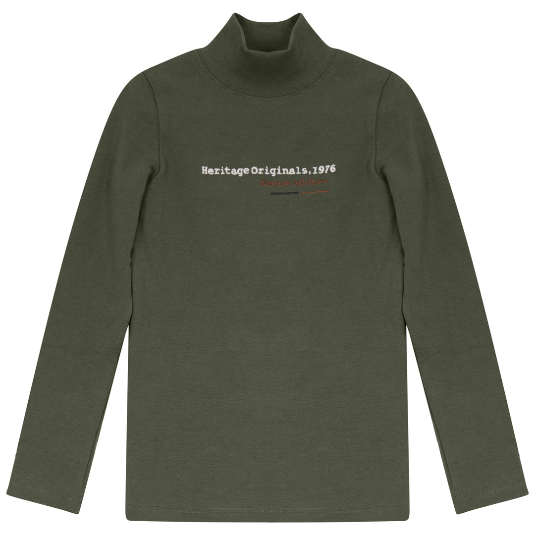 A2704GN GIRL HERITAGE MOCKNECK-Green