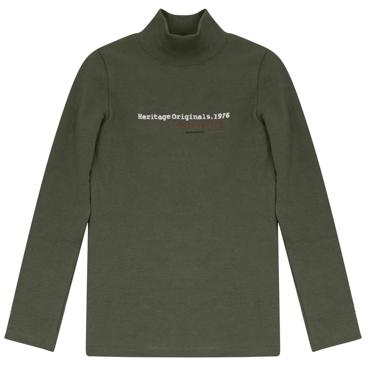 A2704GN GIRL HERITAGE MOCKNECK-Green