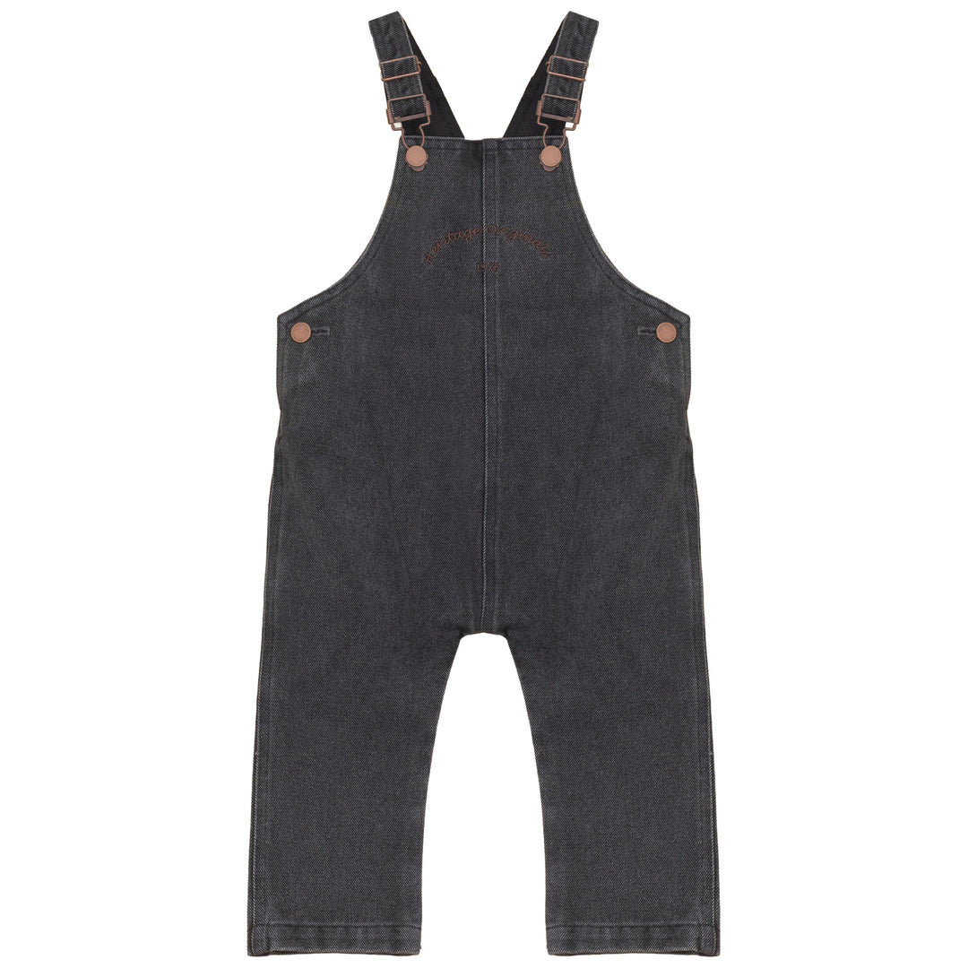 A2705BK BABY BOY DENIM OVERALL-Black