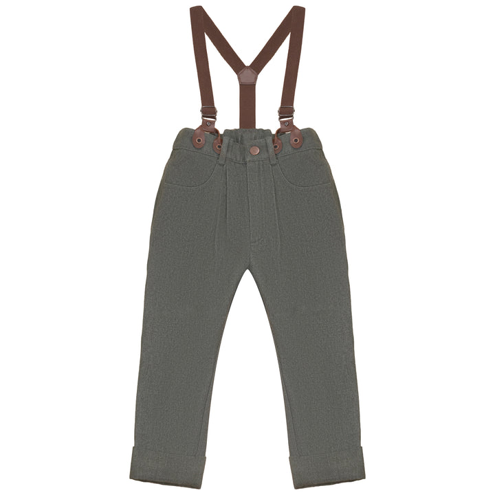 A2708GN BOY DENIM PANTS WITH SUSPENDERS-Green