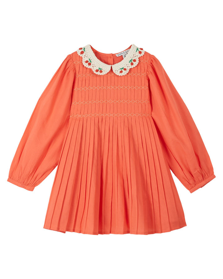 AA044-CROCHET COLLAR SMOCKED DRESS-PASTEQUE