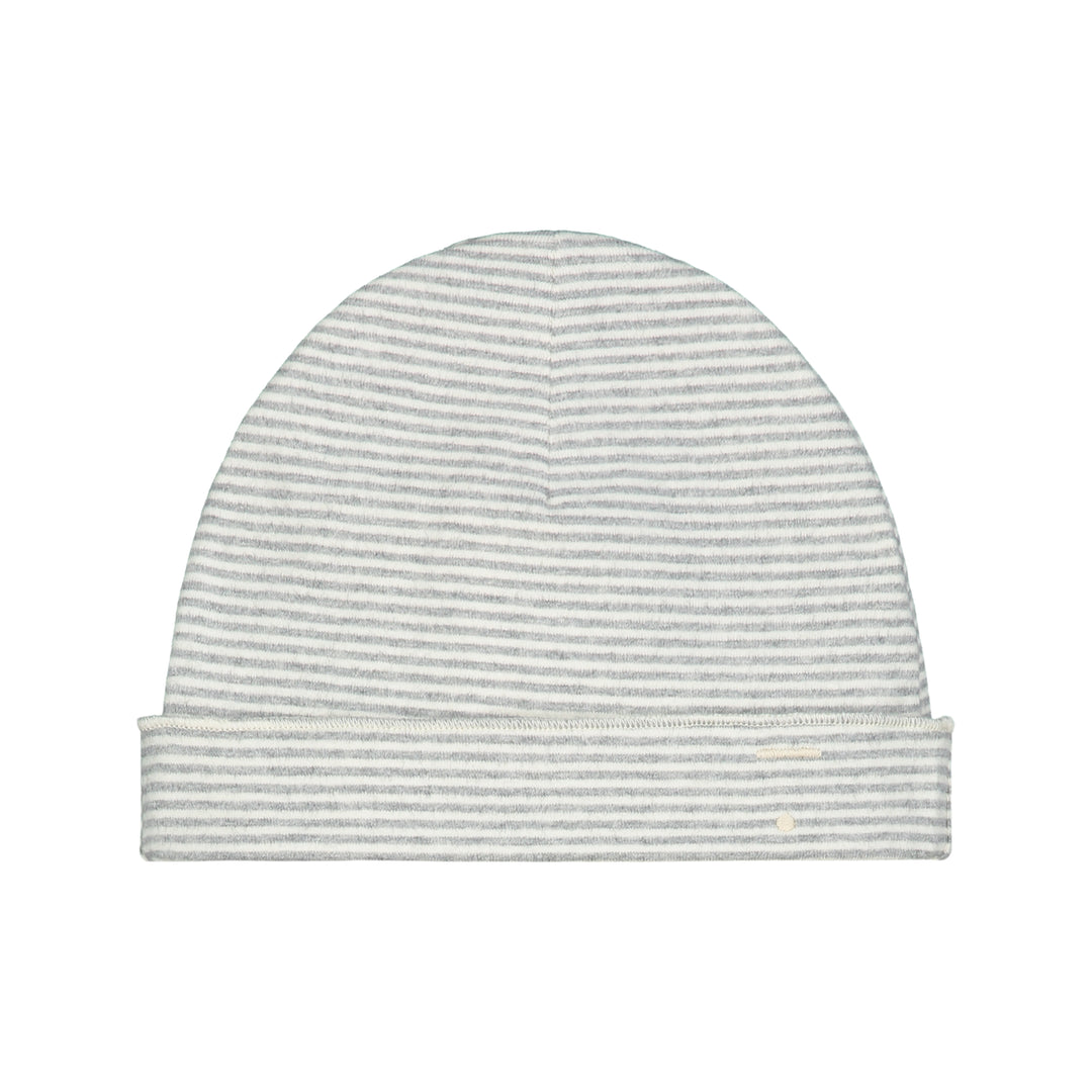 ACC014 BABY BEANIE GRAY MELANGE - CREAM
