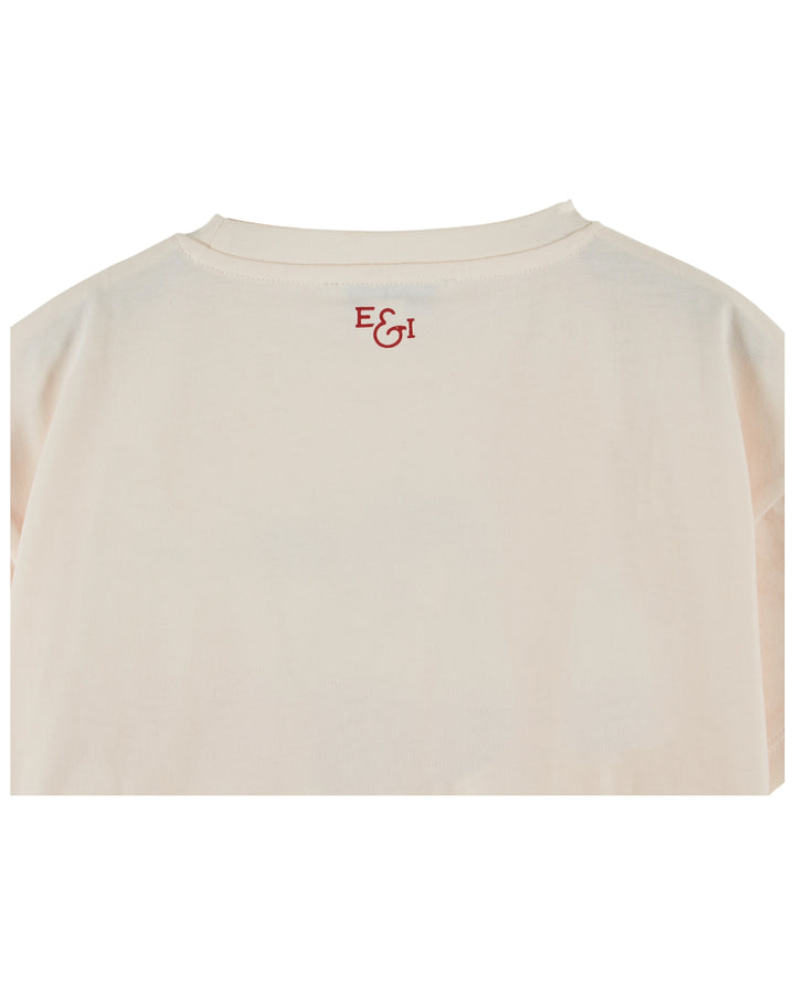 AD015 TEE SHIRT PICOTE IMPRIME PLACE FRUIT - CREME