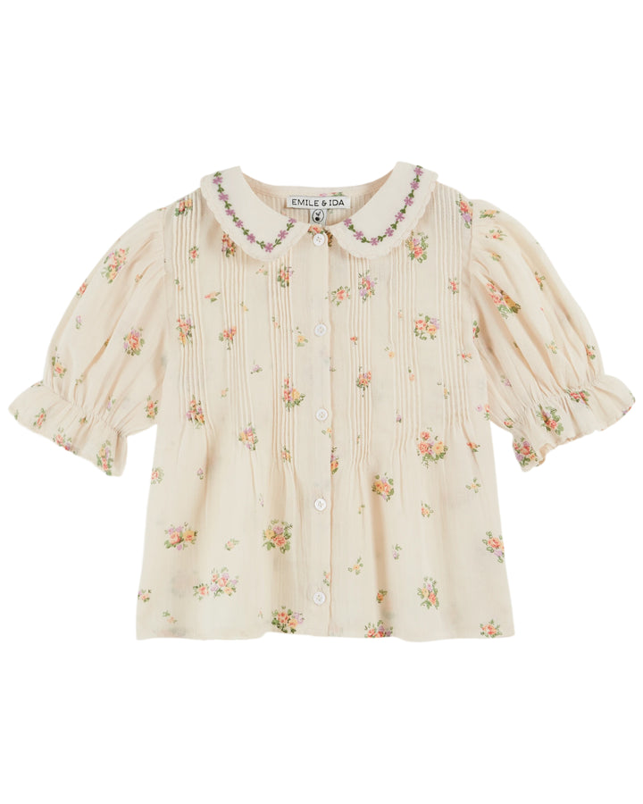 AD032 BLOUSE IMPRIME BRODEE - ALTHEA