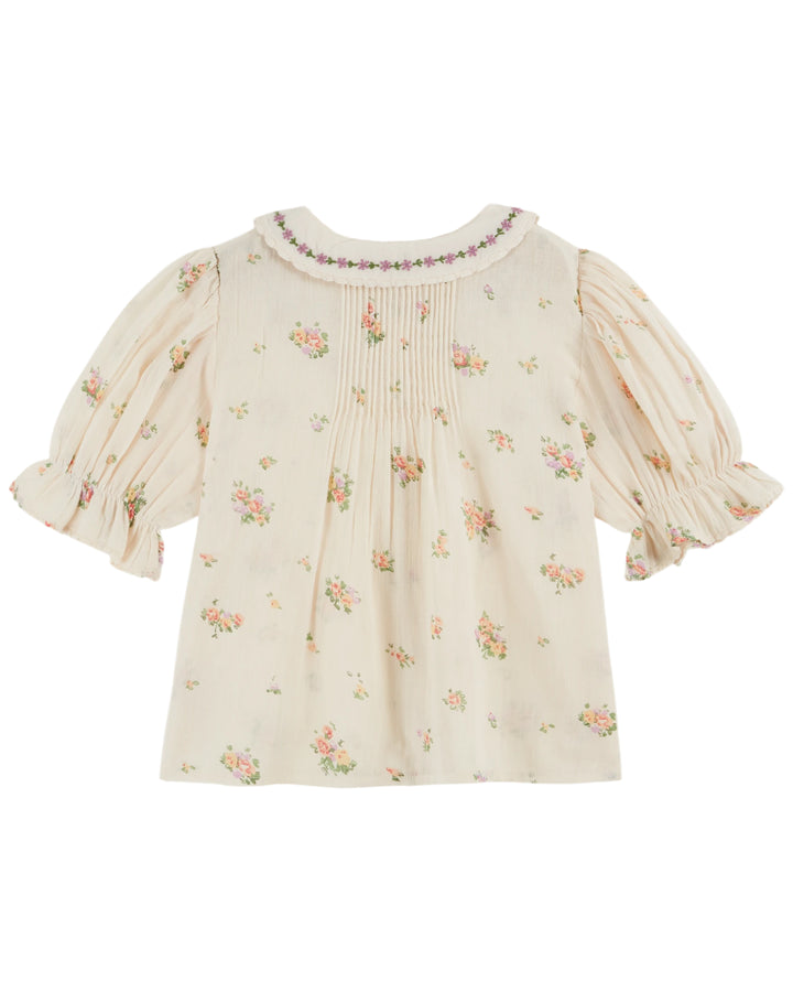 AD032 BLOUSE IMPRIME BRODEE - ALTHEA