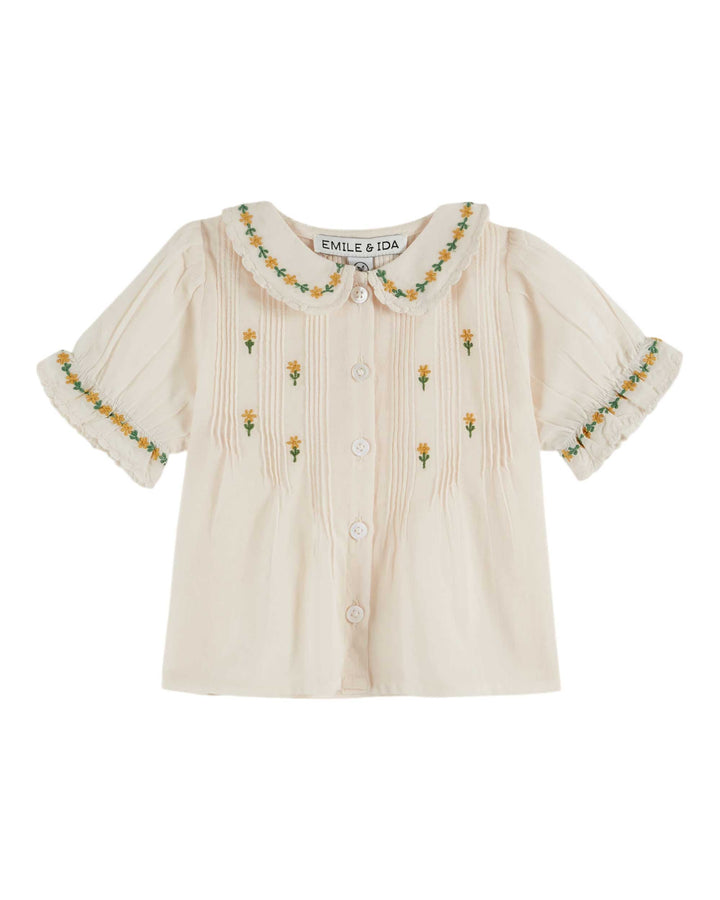 AD041 BLOUSE BRODEE - CREME