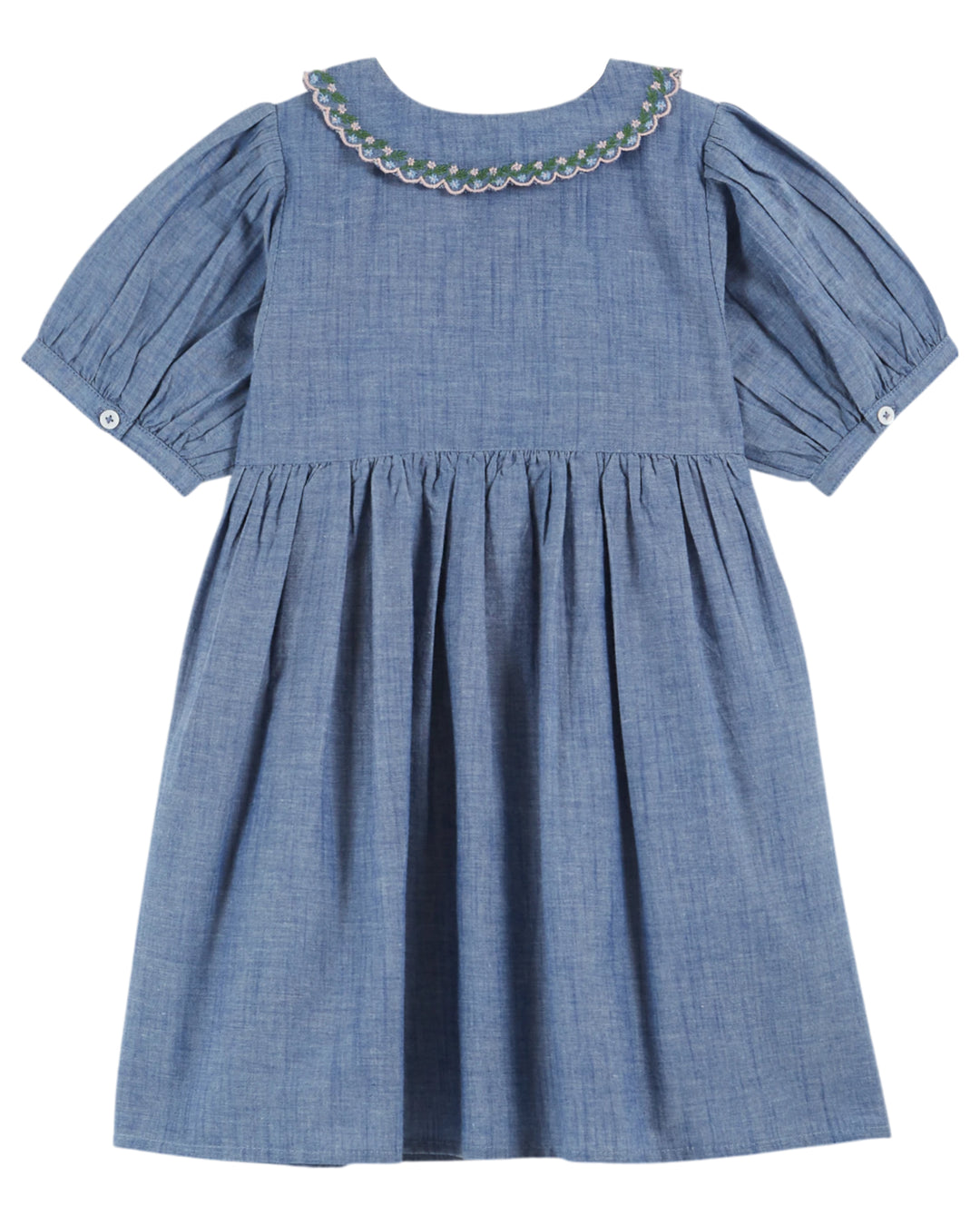 AD156A ROBE BRODEE SMOCKS MAIN - CHAMBRAY