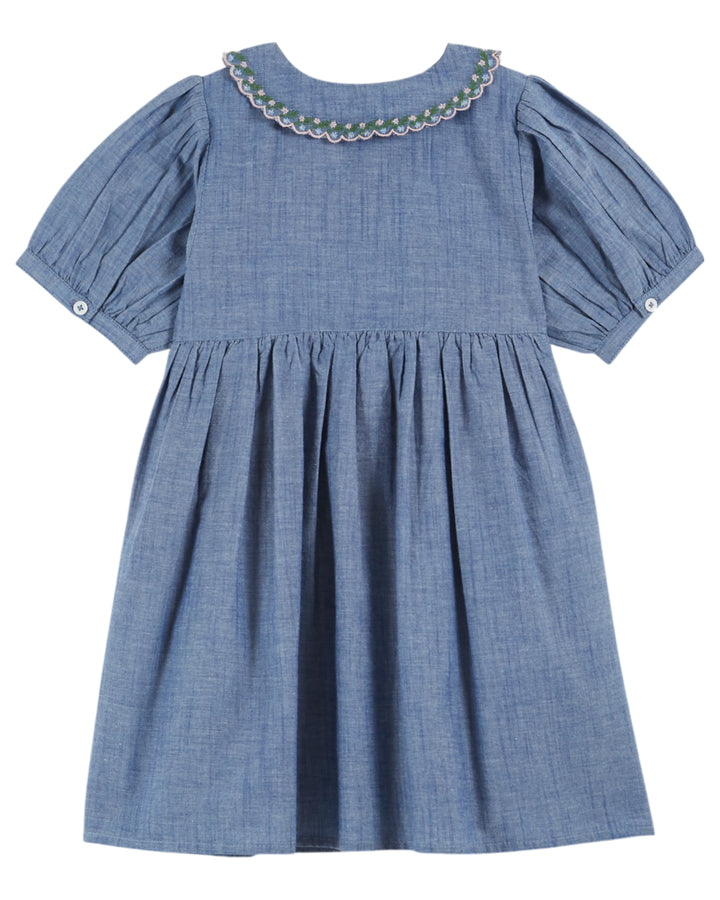 AD156A ROBE BRODEE SMOCKS MAIN - CHAMBRAY
