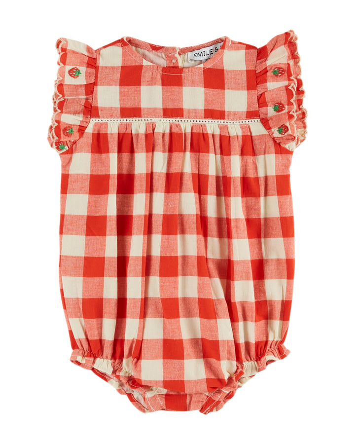 AD169 COMBIBLOOMER BRODE FRAISES - VICHY ROUGE