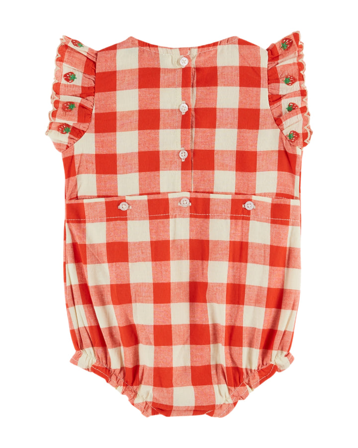 AD169 COMBIBLOOMER BRODE FRAISES - VICHY ROUGE