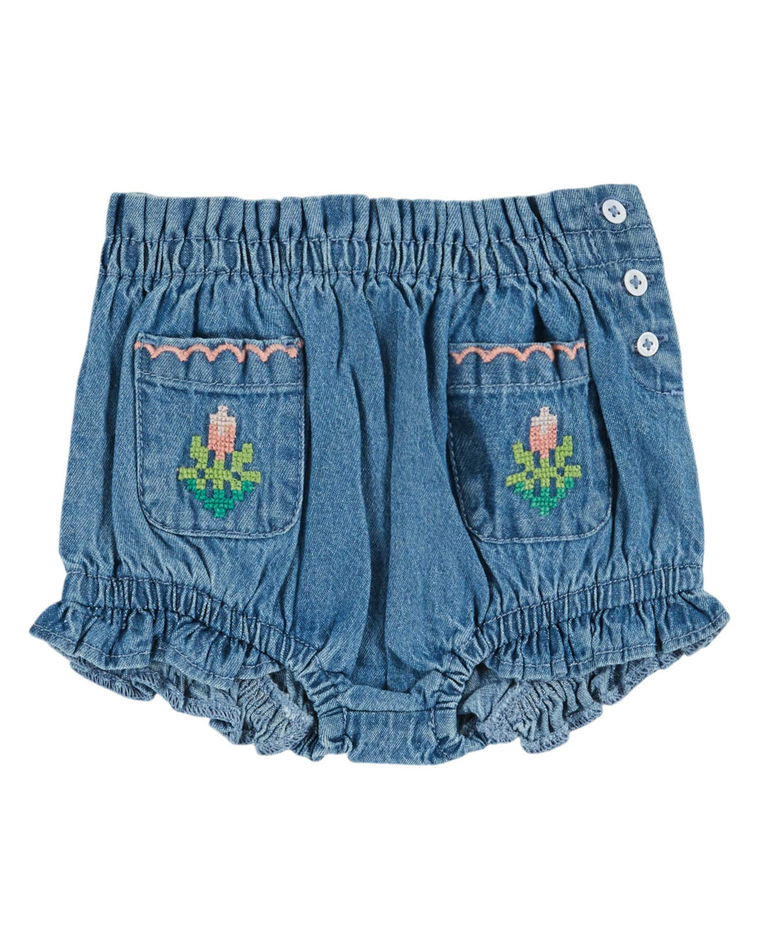 AD419 BLOOMER POCHES BRODE - DENIM LIGHT