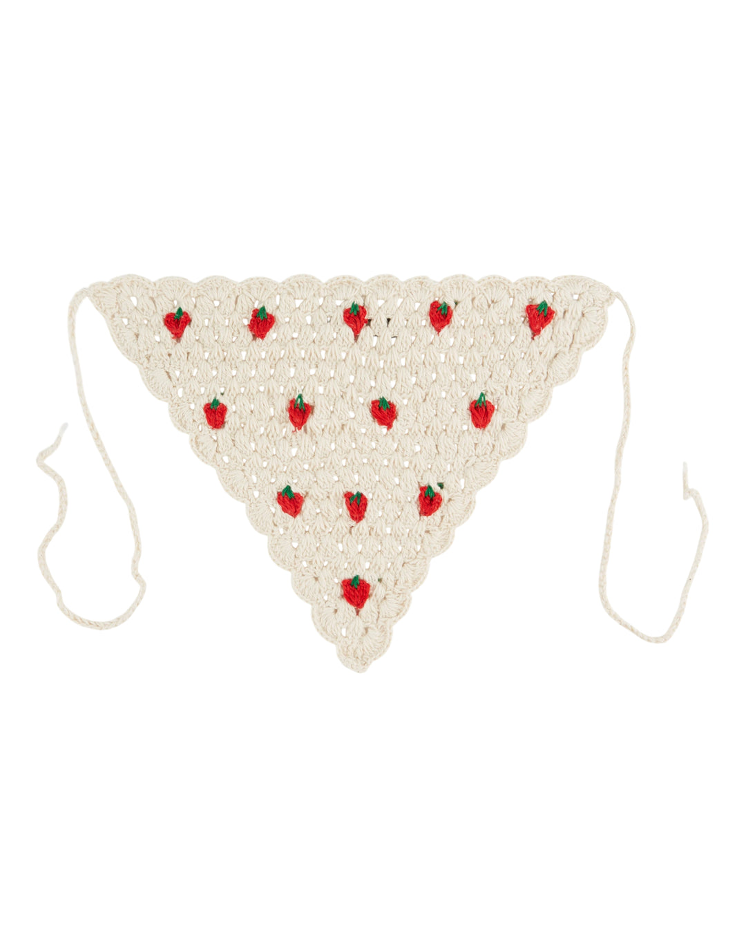 ADFICHU1 FICHU CROCHET FRAISES - CREME BANDANA