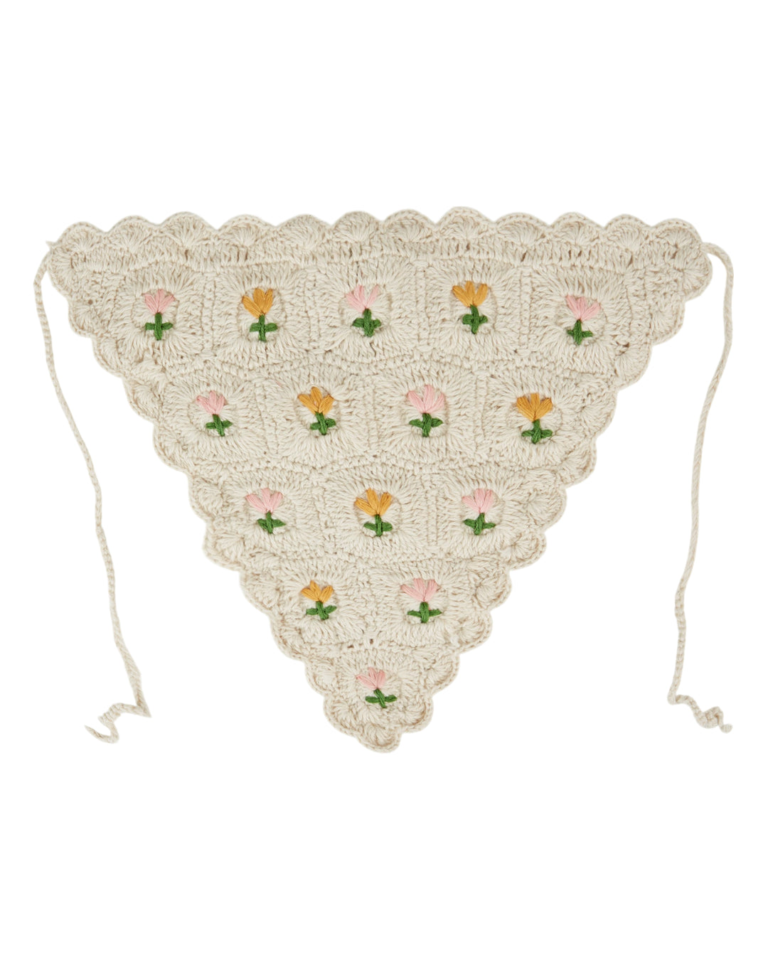ADFICHU2 FICHU CROCHET TULIPES - CREME BANDANA