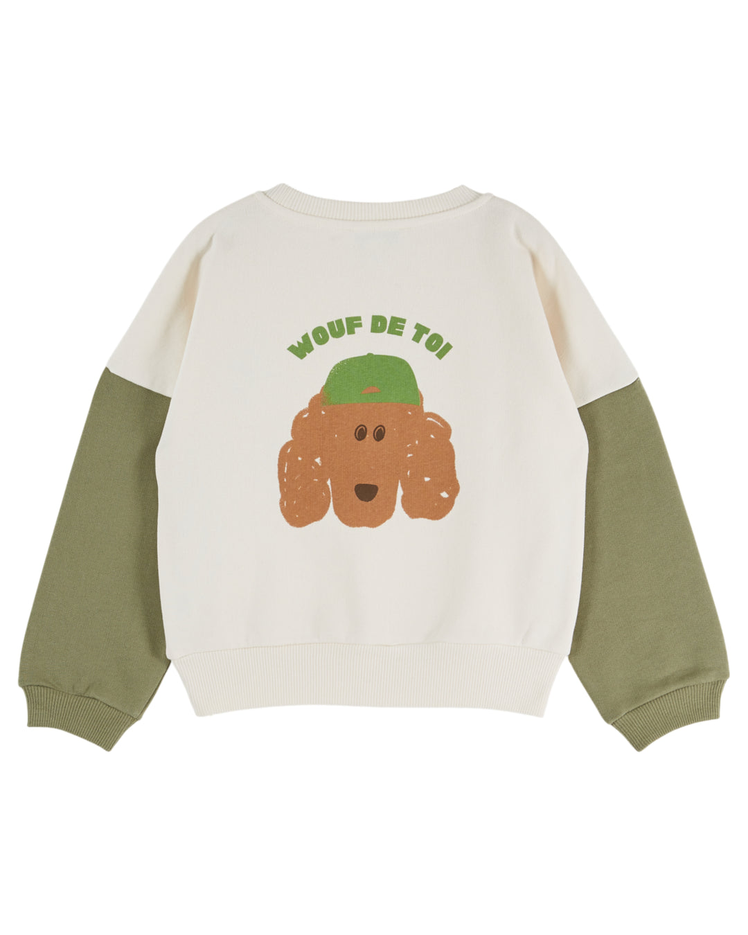 AE013 TWO-COLOURED SWEATSHIRT - ECRU PISTACHE