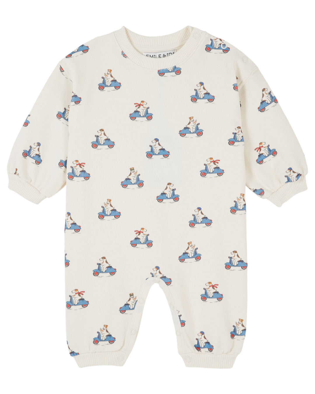 AE104 BULKY PRINTED JUMPSUIT - GRAND DOG ECRU