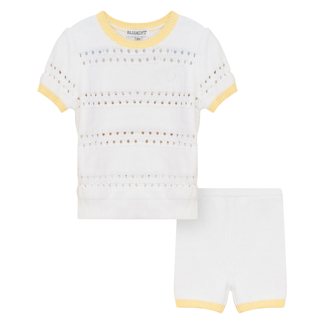 ASOR-CROCHET SET-WHITE/LEMON