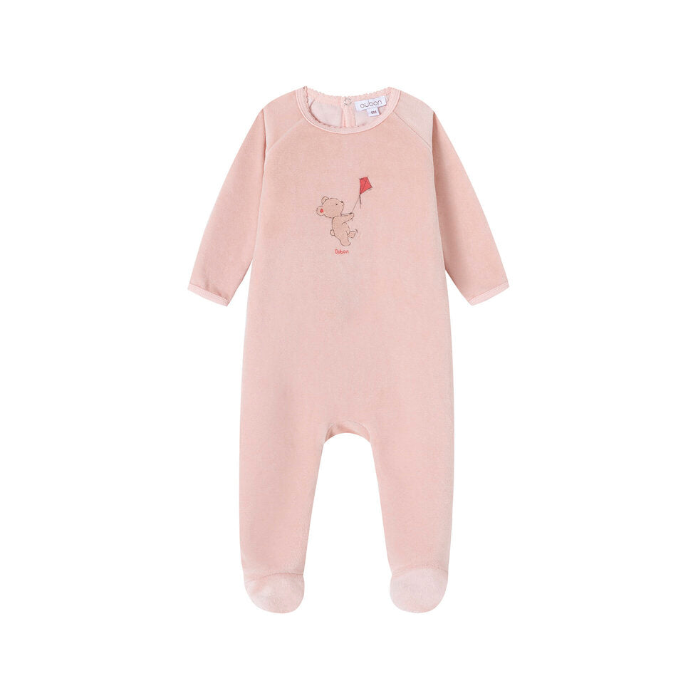 AW203-FOOTIE BEAR AND KYTE VELOUR - PINK