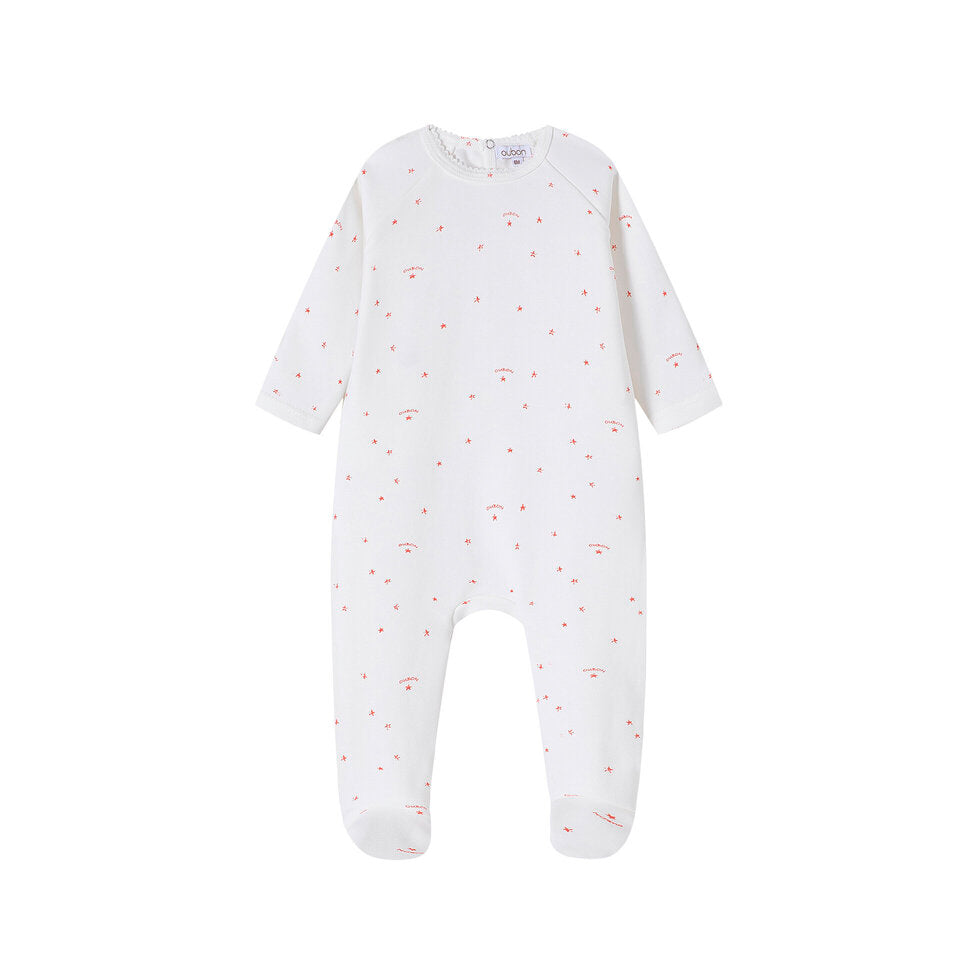 AW235-FOOTIE/HAT LOGO AND STAR PRINT - PINK