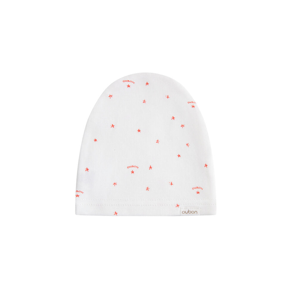 AW235-FOOTIE/HAT LOGO AND STAR PRINT - PINK