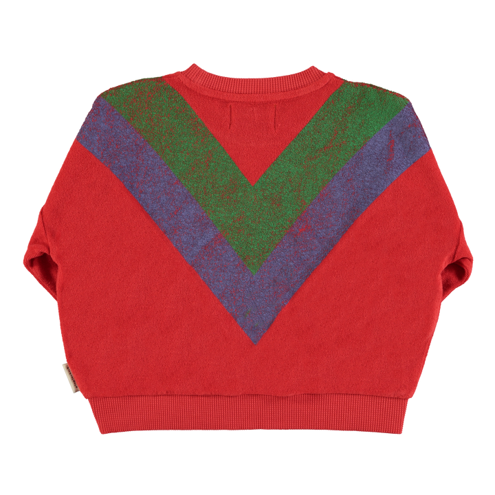 AW24.JRS2407- Red w/ multicolor triangle print
