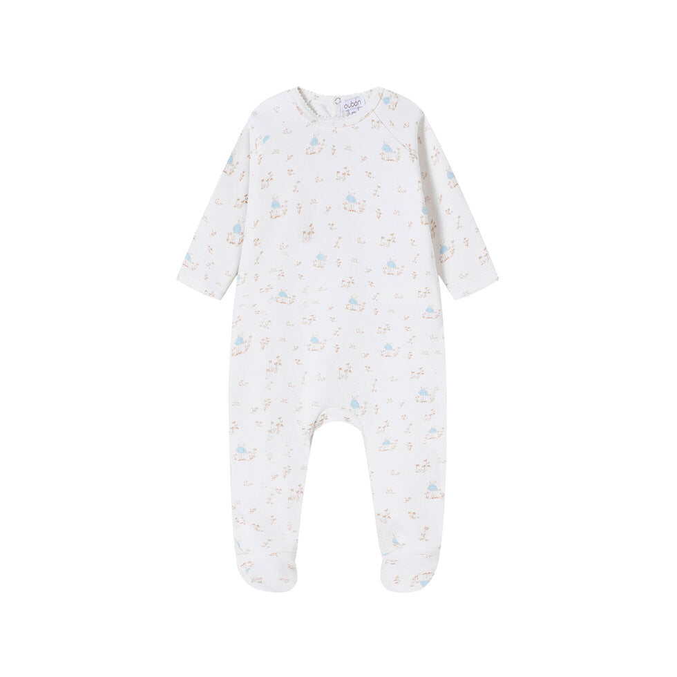 AW240-FOOTIE FOREST PRINT - BLUE