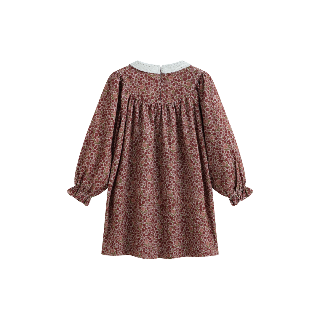 Kaya Dress Burgundy Flower