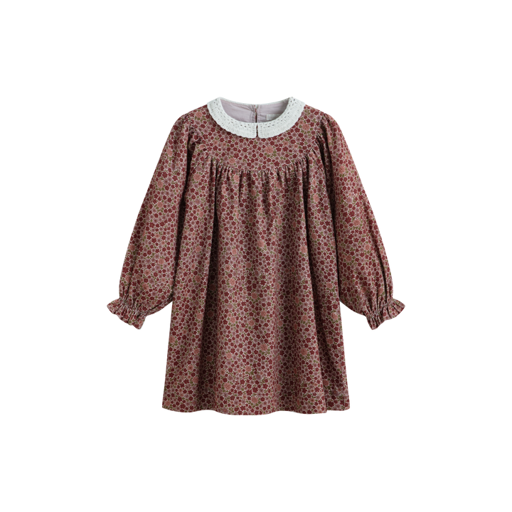 Kaya Dress Burgundy Flower