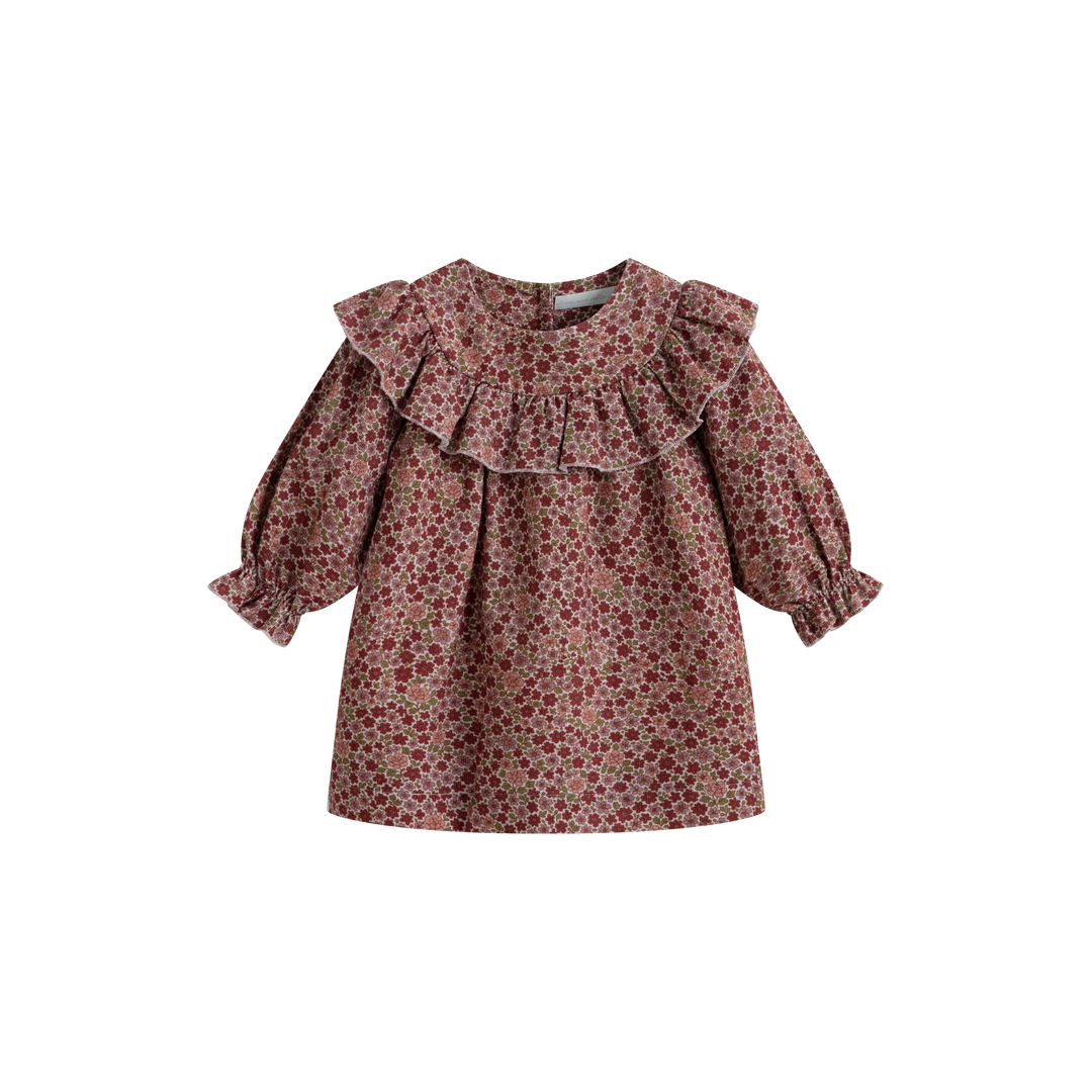 Emma Baby Dress Burgundy Flower