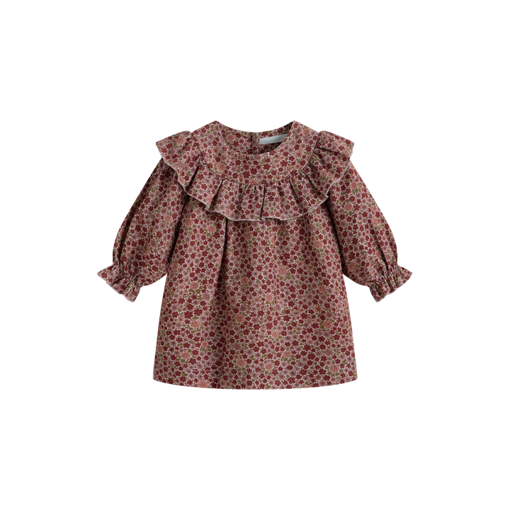 Emma Baby Dress Burgundy Flower