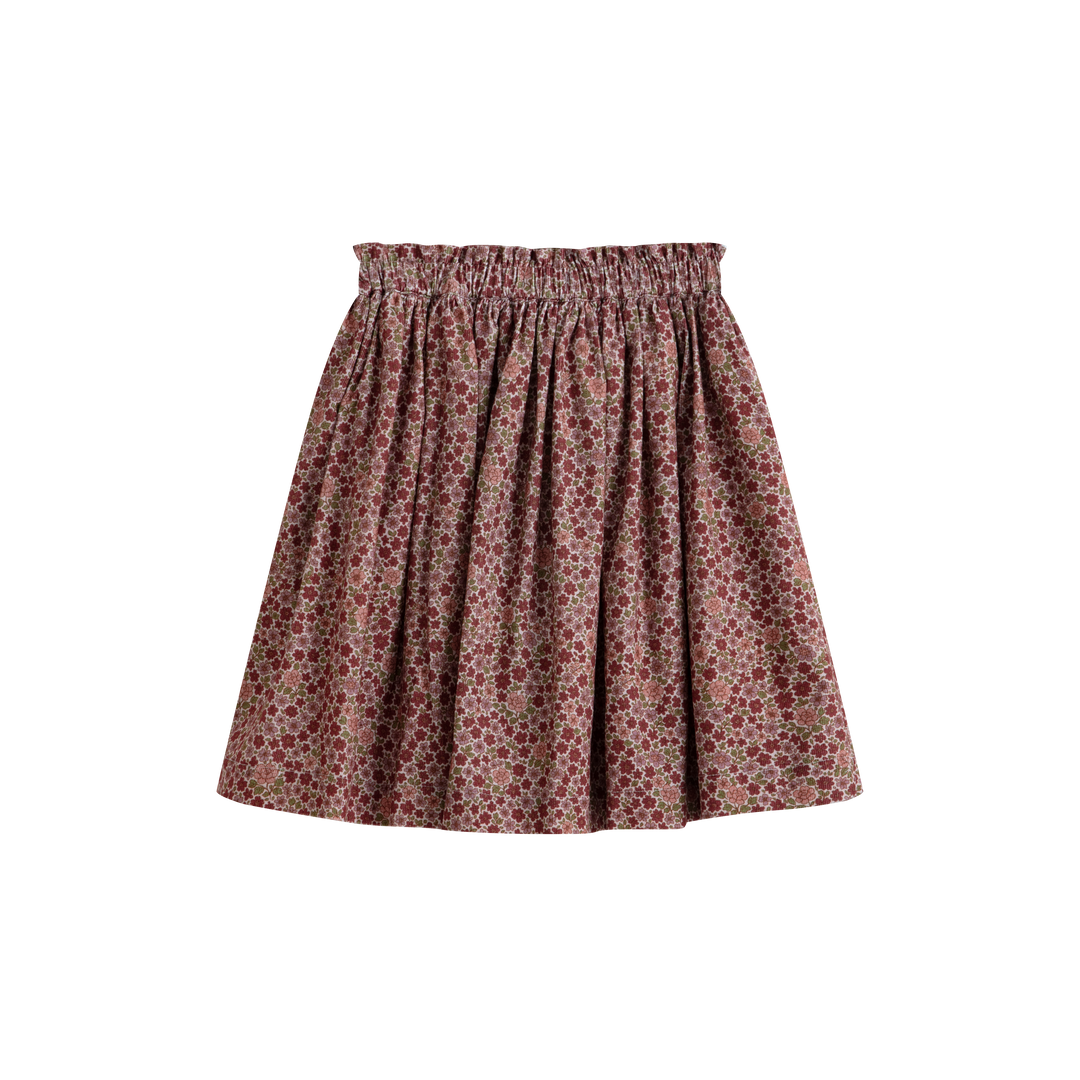 July Skirt Burgundy Flower