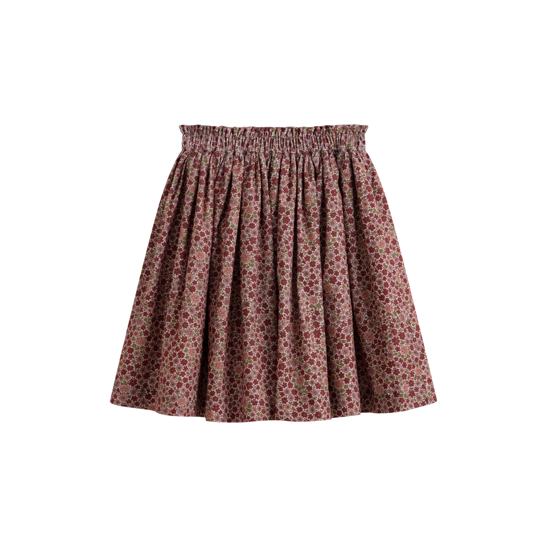 July Skirt Burgundy Flower