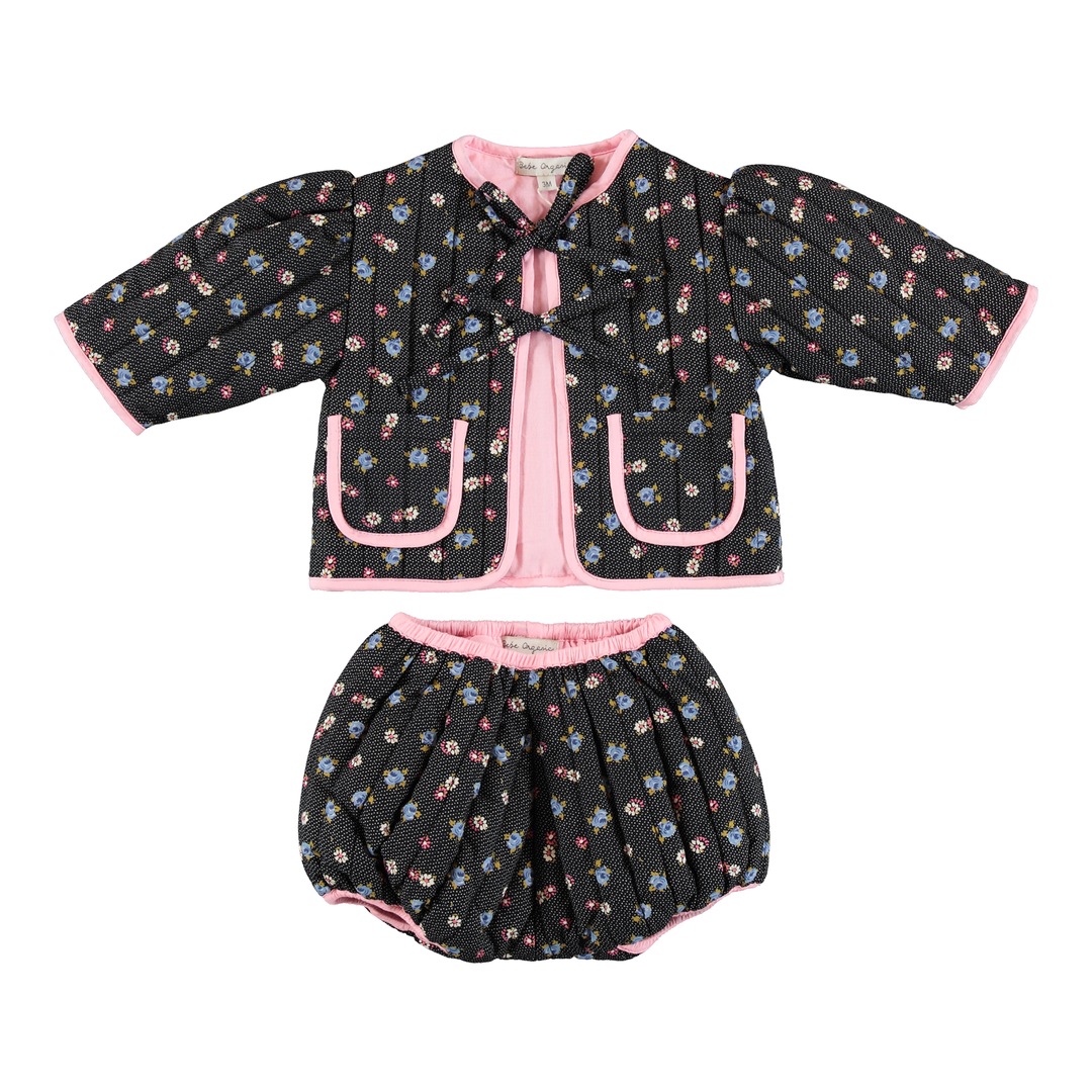 Anna Padded Baby Set - Midnight Blooms
