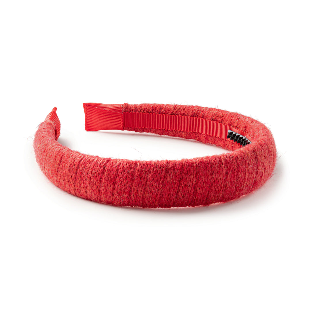 Avery Ribbed Knit Headband Red