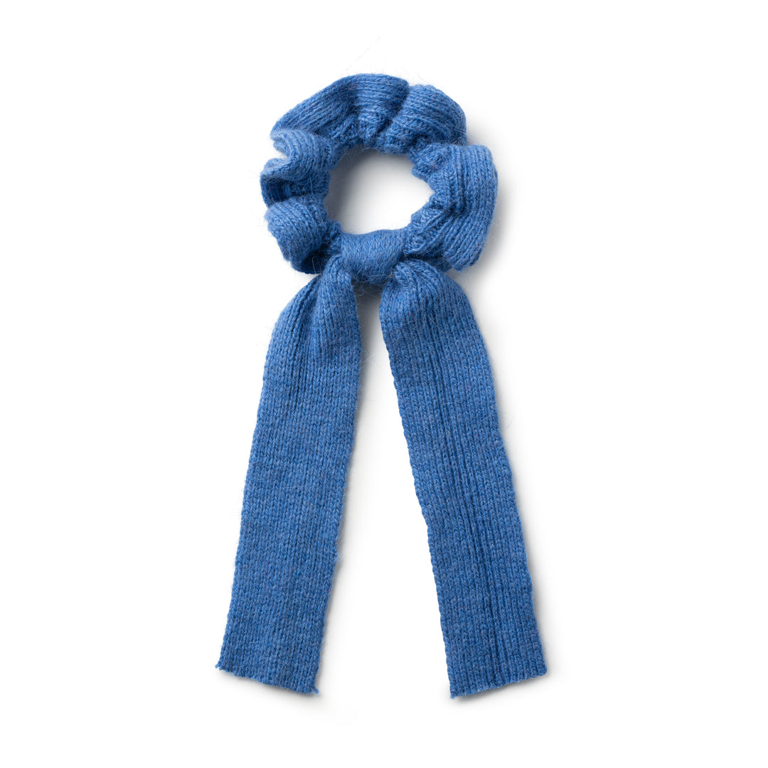 Avery Ribbed Knit Longtail Scrunchie Cobalt