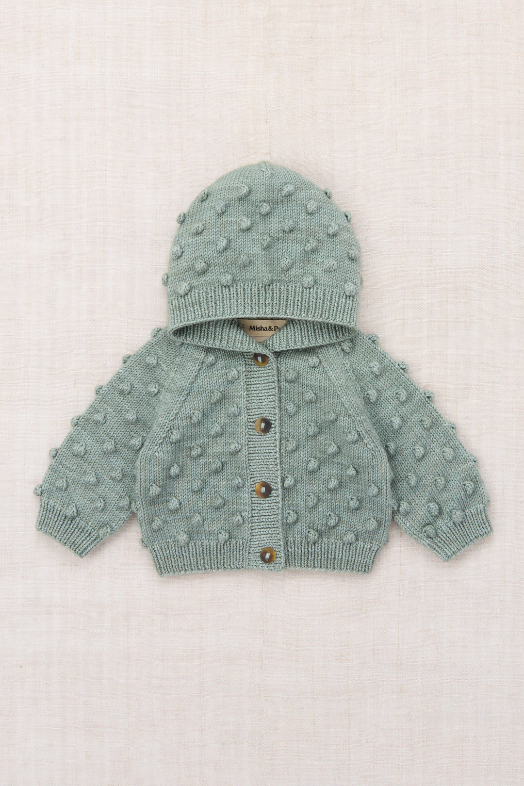 B1001F26-1A5 BABY HOODED POPCORN CARDIGAN - ONSEN