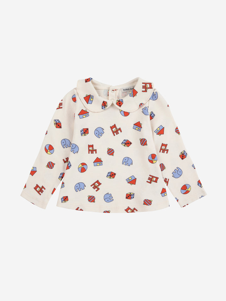 B225AB006-Toys all over collar T-shirt-WHITE
