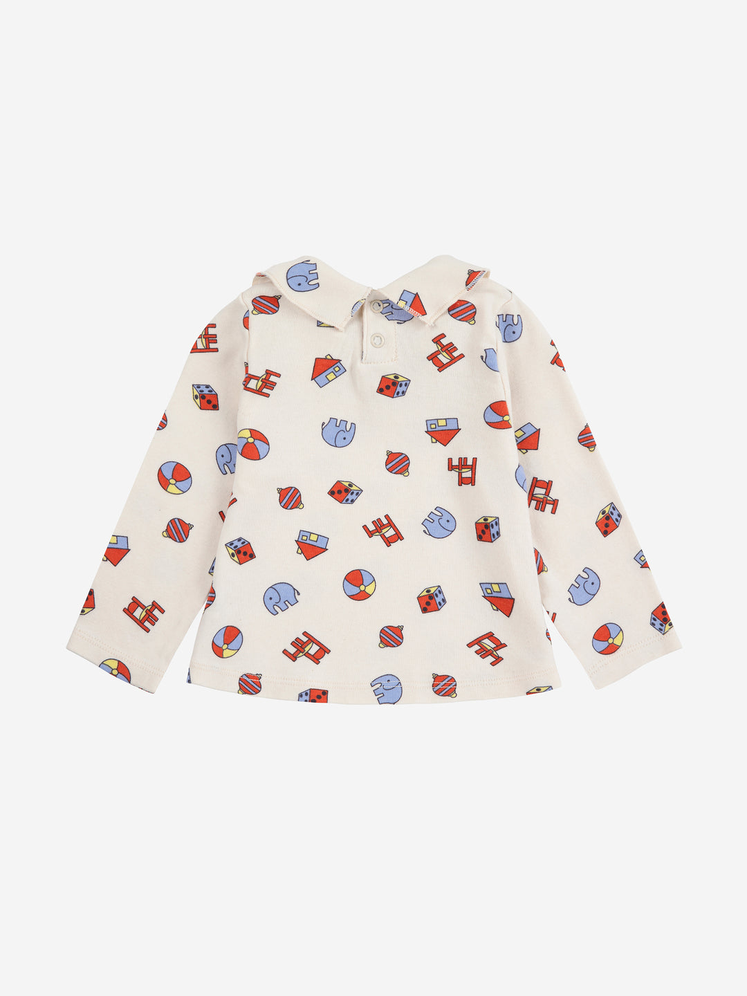 B225AB006-Toys all over collar T-shirt-WHITE