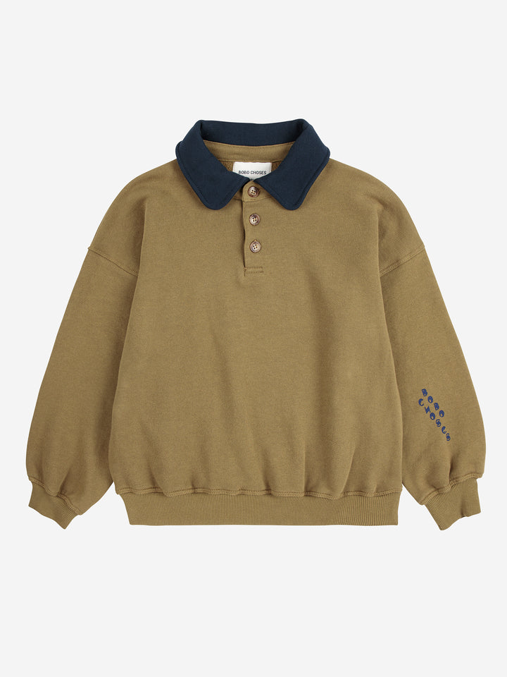 B225AC044-Bobo Choses polo sweatshirt-KHAKI