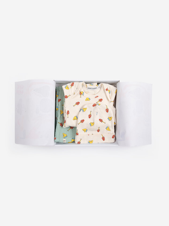 B226AB024 MUSH MONSTER ALL OVER GIFT SET - OFFWHITE