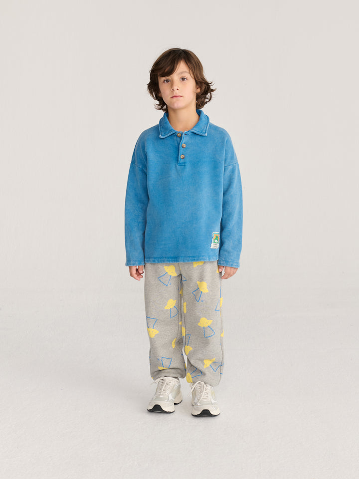 B226AC041 BEAST TAG POLO SWEATSHIRT - LIGHT BLUE