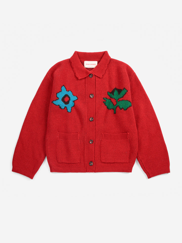 B226AC140 BLOSSOM CARDIGAN - RED