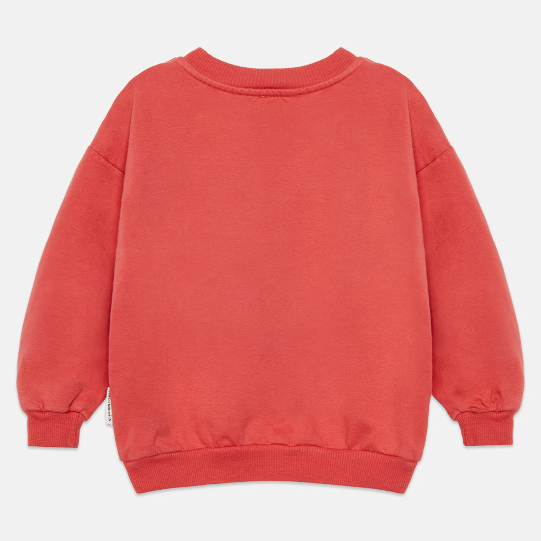 B26881 POM POM DOG BABY SWEATSHIRT - RED