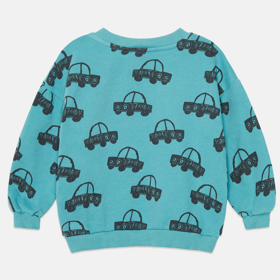 B26885 CARS ALL OVER SWEATSHIRT - TURQUESA
