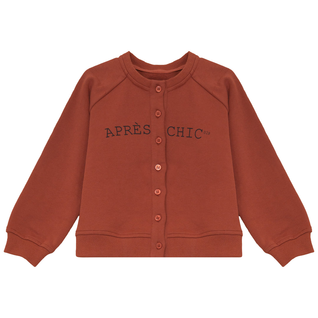 B2734RU GIRL SWEAT CARDIGAN-Rust