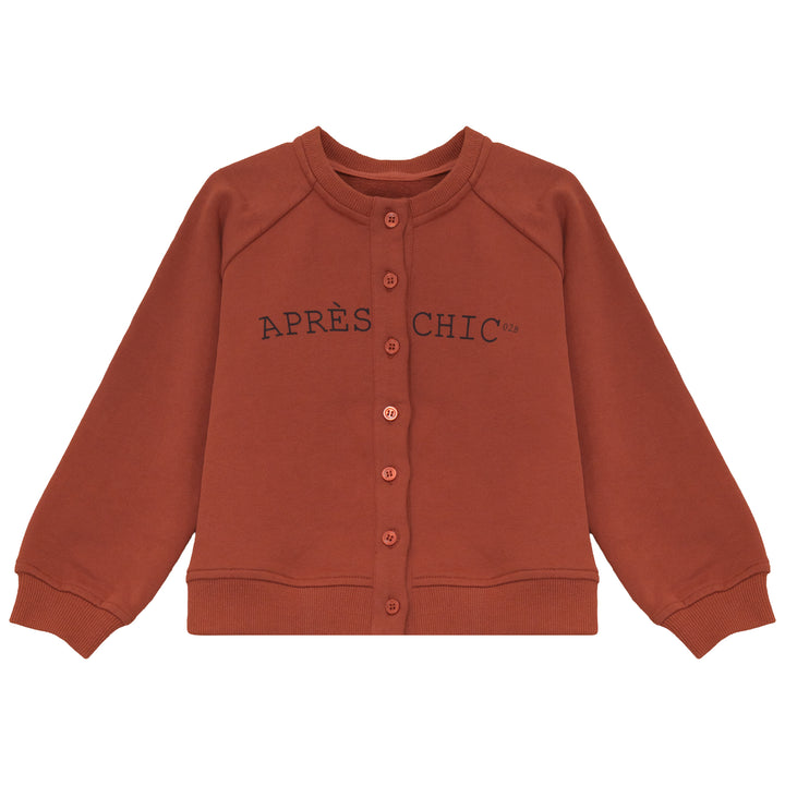 B2734RU GIRL SWEAT CARDIGAN-Rust