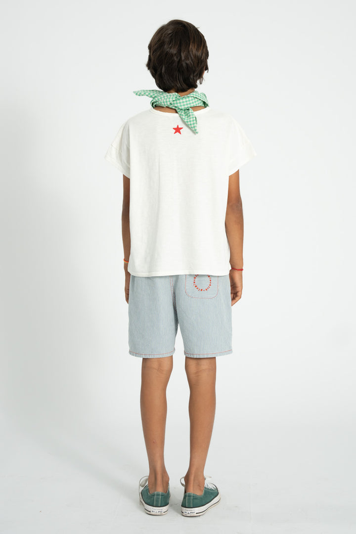 SS26.JRS2615B-T'SHIRT - ECRU W/ "PEACE" PRINT